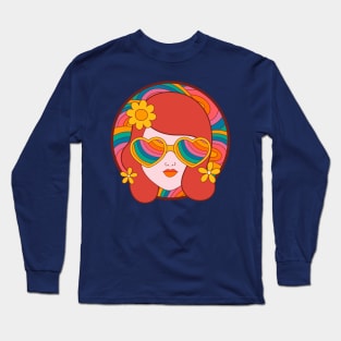 Psychedelic Red Head Long Sleeve T-Shirt